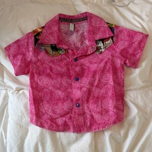Vibrant Pink Kids Button Down Shirt